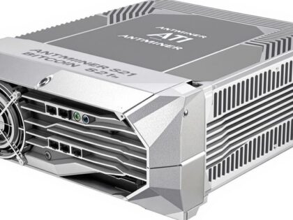 Antminer S21 Bitcoin mining hardware.