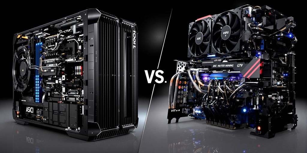 ASIC and GPU chips side-by-side.