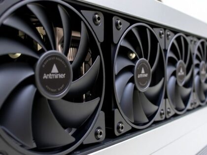 Antminer S21 mining rig.